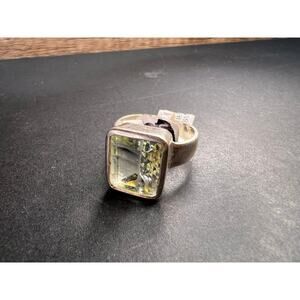 NEW Prasiolite Sterling silver ring 6.87 grams